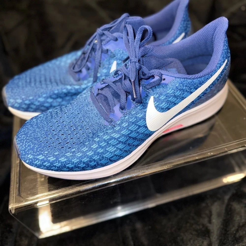 Nike Blue and White Sneakers with Breathable Mesh